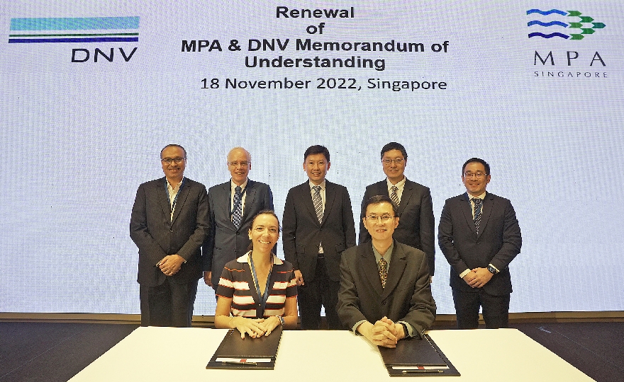 DNV and Maritime and Port Authority of Singapore extend maritime R&D MOU